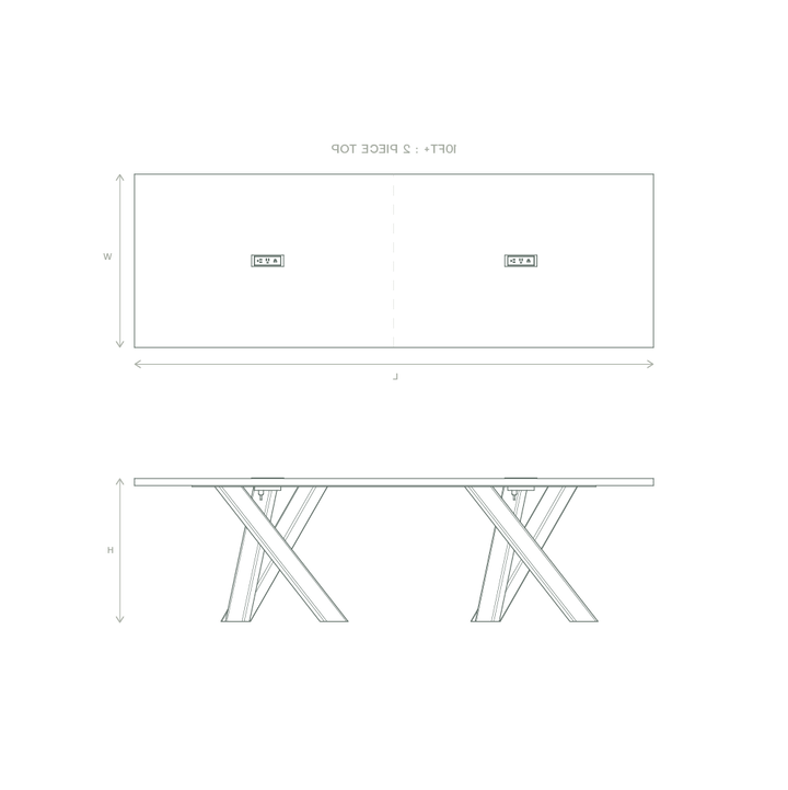 campfire conference table dimensions 