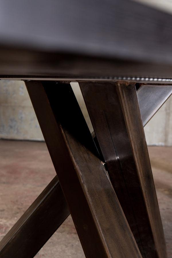 custom conference table - metal base detail