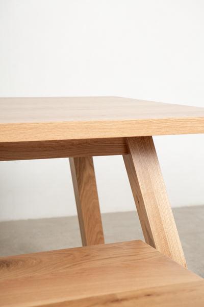 Scandinavian table and bench - detail